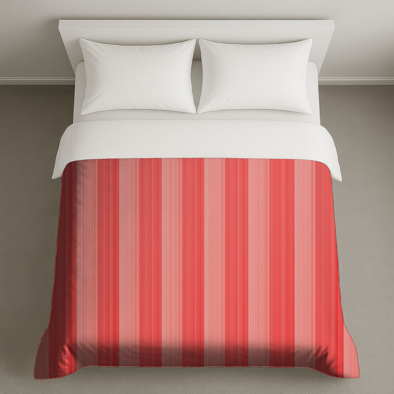 Housses de couette à rayures verticales rouges, Lit simple