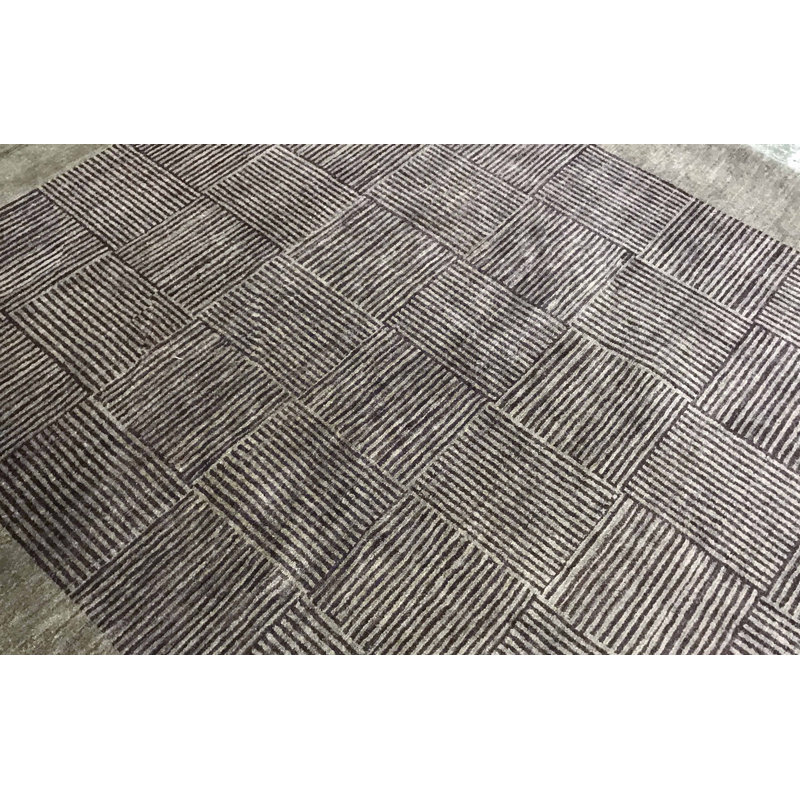 Hand-Knotted High-Quality Gray and Brown Area Rug