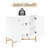 Modern White 2 - Door Accent Cabinet With Tapered Metal Feet, Straight Lines, Raised Diamond Pattern, Elegant Brass Legs, Adjustable Pegs, Fast Build, Adds Storage To Any Room Locker Smooth Surface