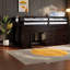 Lit mezzanine moderne peu encombrant, finition espresso en bois massif