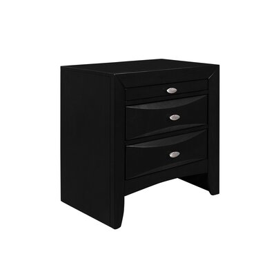 Black Nightstand With 2 Chambered Drawer -  Red Barrel StudioÂ®, C3D9D7B4F146413CA758DBC0F7E0C001