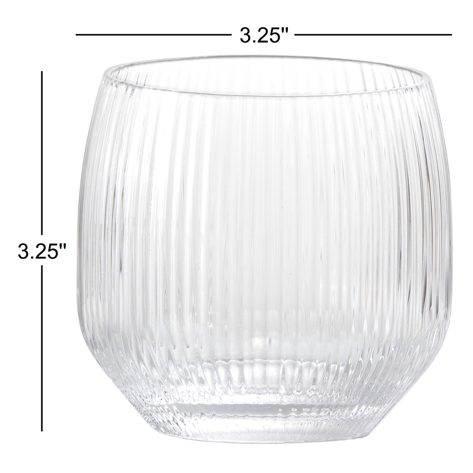 Ribbed Highball Glass, 13 fl oz, Textured Clear