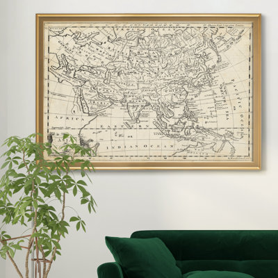 Carte de l’Asie-impression d’art graphique sur toile encadrée