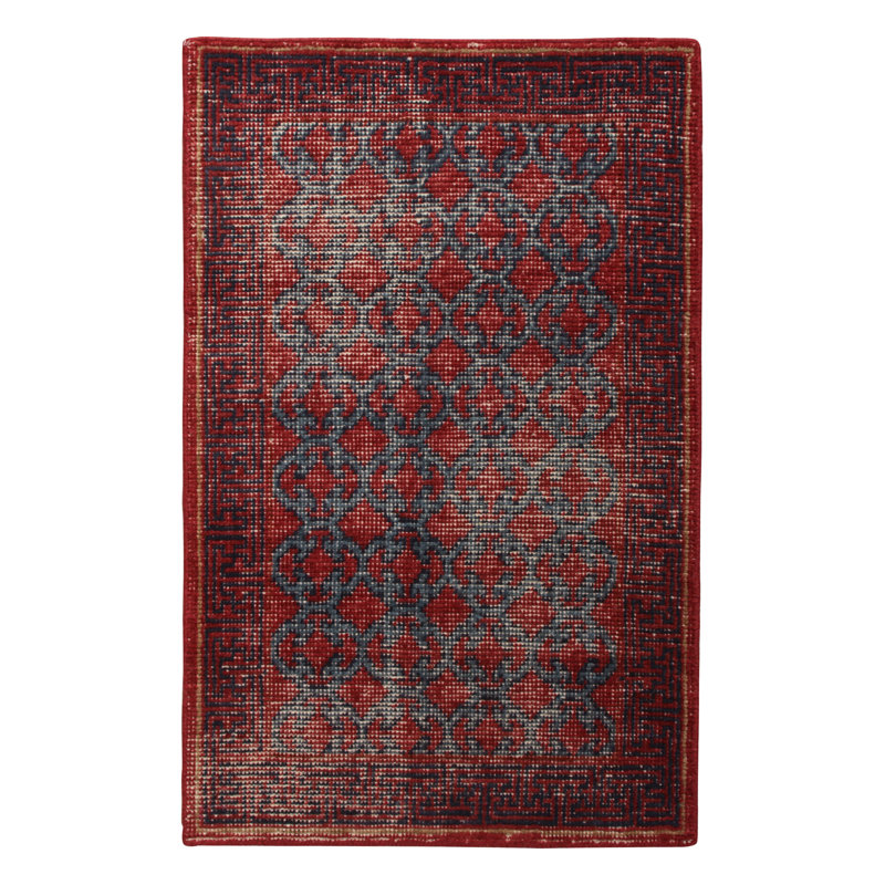 Distressed Homage Wool Geometric Area Rug, Rectangle 8' x 10'