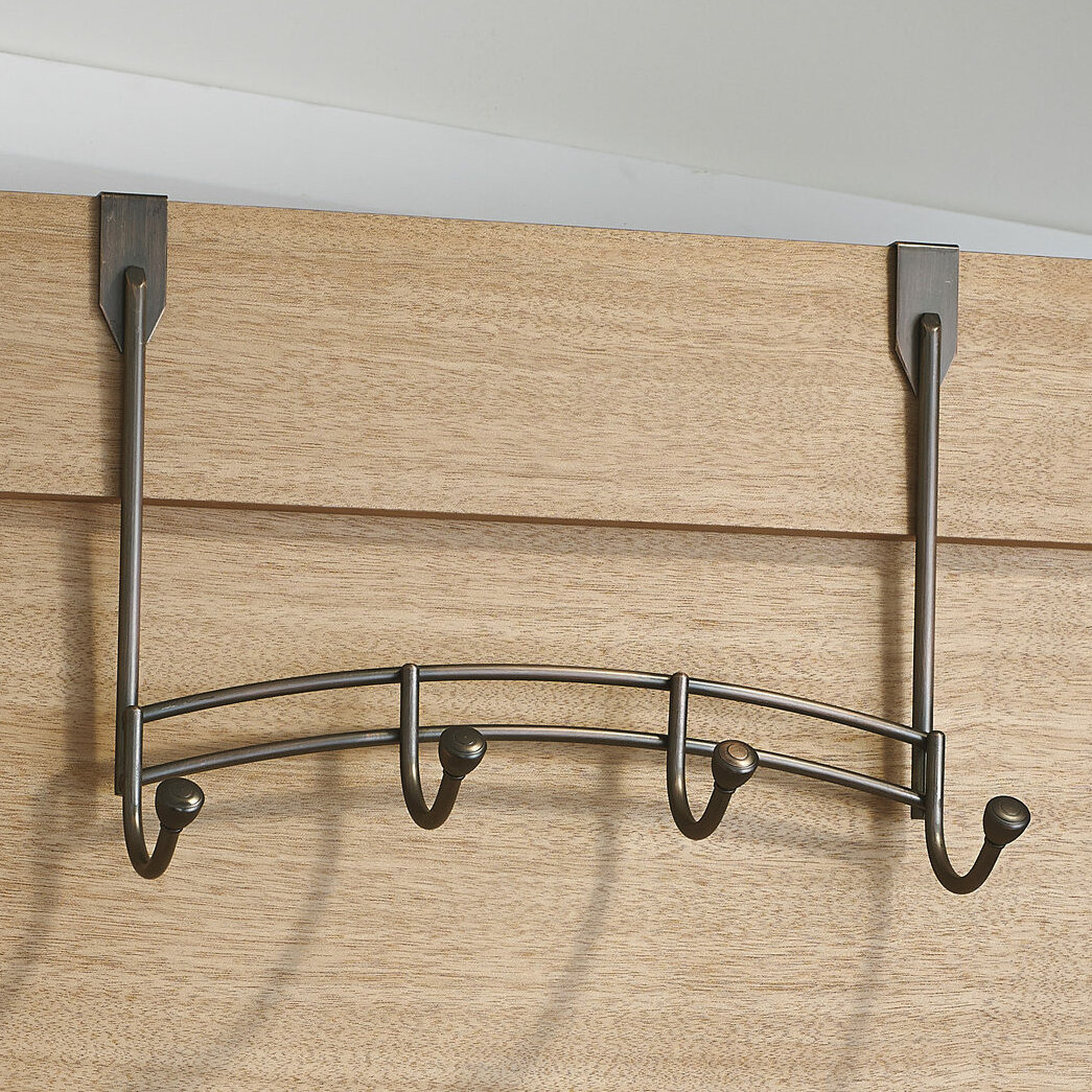 Richelieu 3-Hook Wooden Coat Rack - 18-in - White and Brushed