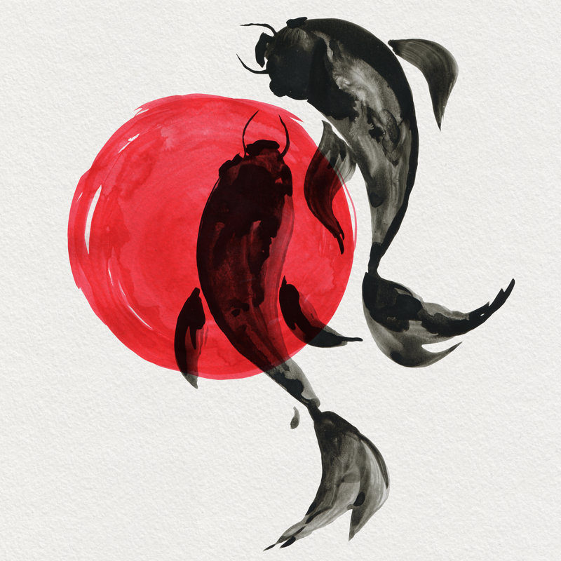 Japanese Style by Katyau - Wrapped Canvas Print, 122cm H x 122cm W