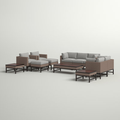 Hesse 7 - Person Patio Conversation Set with Cushions