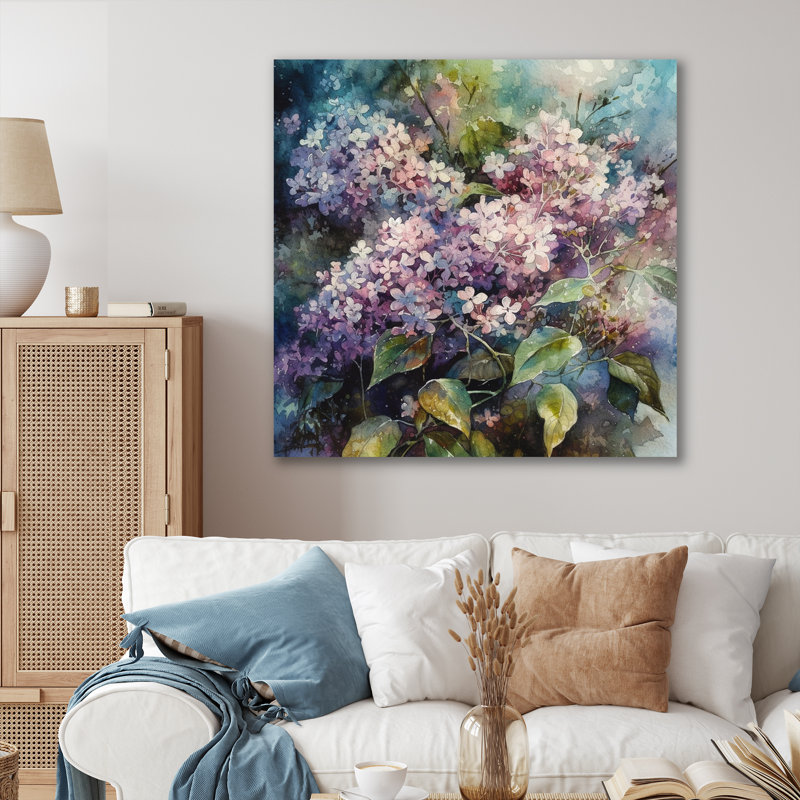 Mauve, vert, lilas I sur impression sur toile, H 24 po x l 24 po x P 1 po, Toile tendue