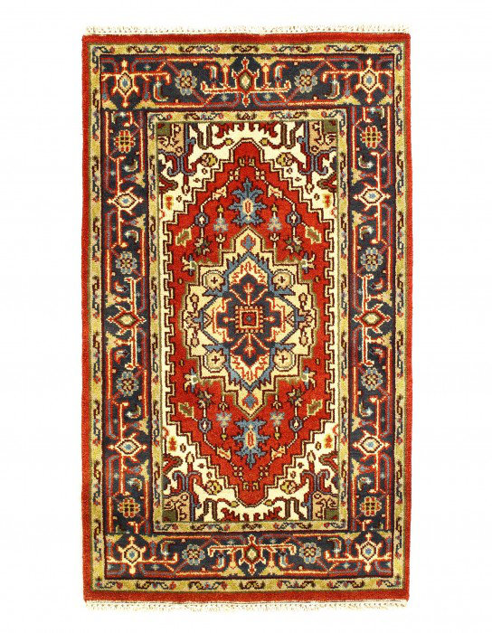 Tapis rectangulaire en laine d'agneau rectangulaire unique 5 pi 2 po x 3 pi Demontrell