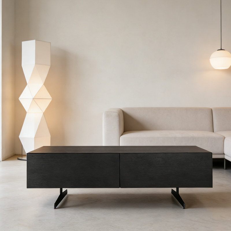 Table basse avec tiroirs Modern Simplicity, Noir, 13,77 po H x 55,11 po L x 23,62 po l