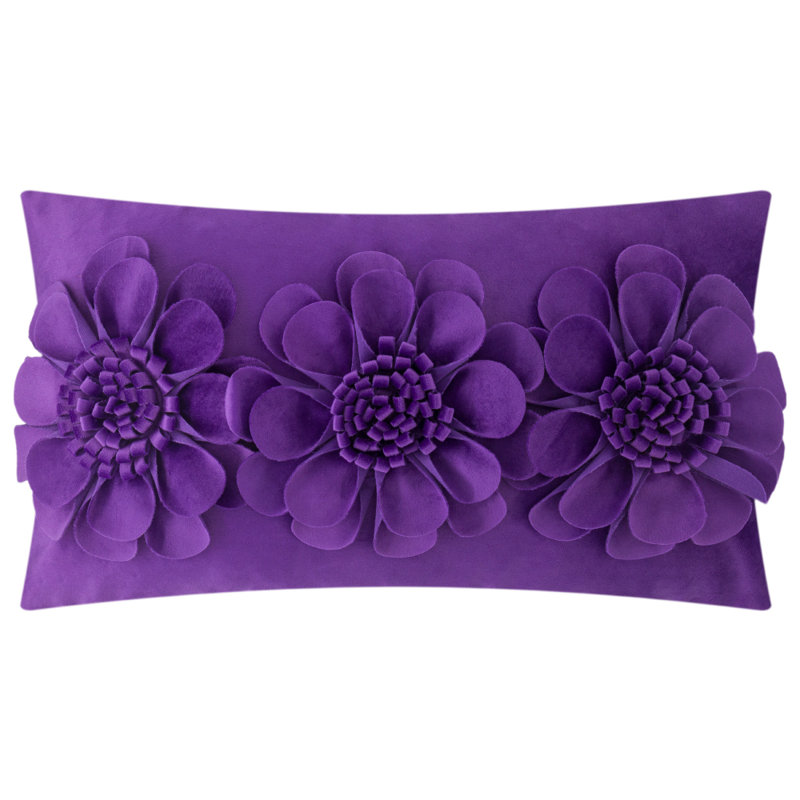  Sunflower Lumbar Rectangular Indoor/Outdoor Pillow Cover, Light Lavender