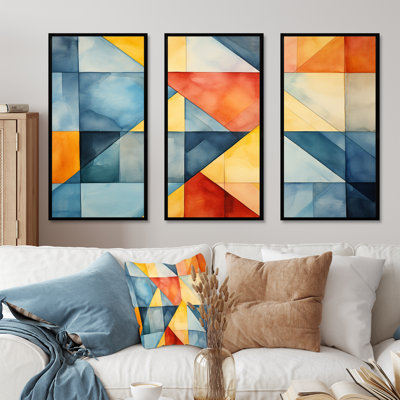 Mid-Century pastel couleur cubes III - art mural géométrique