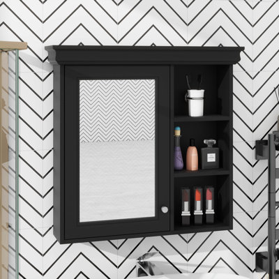 Armoire à pharmacie 30 po x 28 po avec rangement au-dessus de la toilette et miroir mural