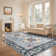 Non-Slip Machine Washable Oriental Blue/Navy Area Rug