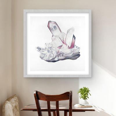 Clear Quartz Crystal  Framed Matted Print for Home Decor