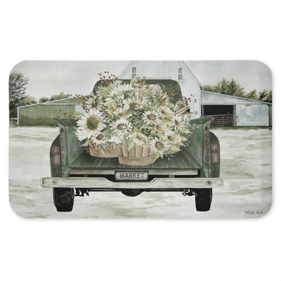 Tapis de sol imprimé à motif de fleurs Country Country, par Cindy Jacobs, 30 po x 18 po