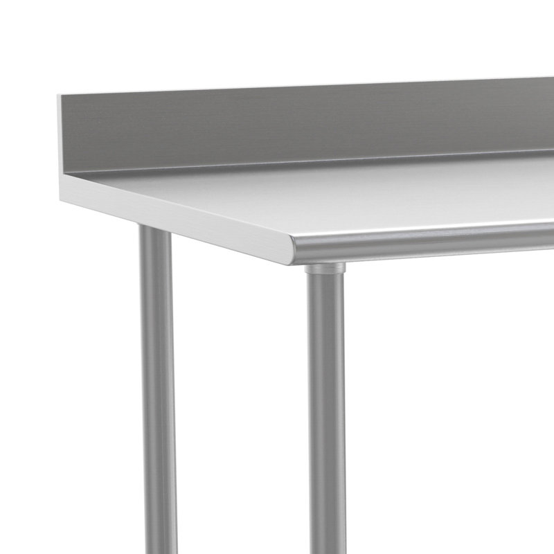 Table de cuisine et de préparation commerciale en acier inoxydable avec tablette et dosseret, H 39,25 po x L 36 po x l 30 po