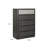 Zoko Tall Dresser Chest, 5 Drawers, Textured Metal Accents, Ash Gray