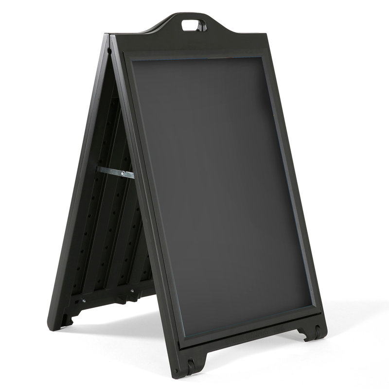 Black Double-Sided Sidewalk A-Frame Sign w/ Protective Lens 24" x 36"