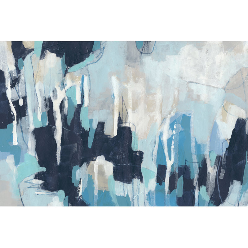 Fractal Blues I by June Erica Vess - Wrapped Canvas Painting, 51cm H x 76cm W