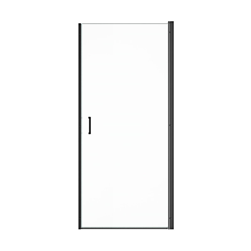 Semi-Frameless Circular Pivot Shower Door, Matte Black