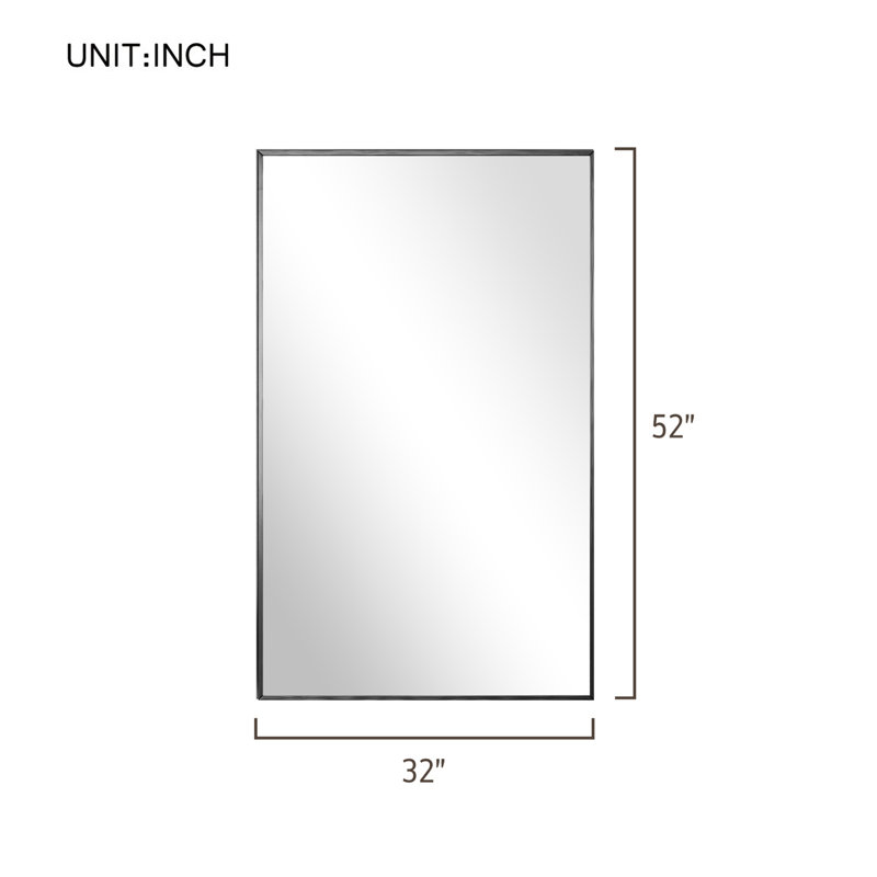 Arstides Metal Mirror, Black, 52" x 32"