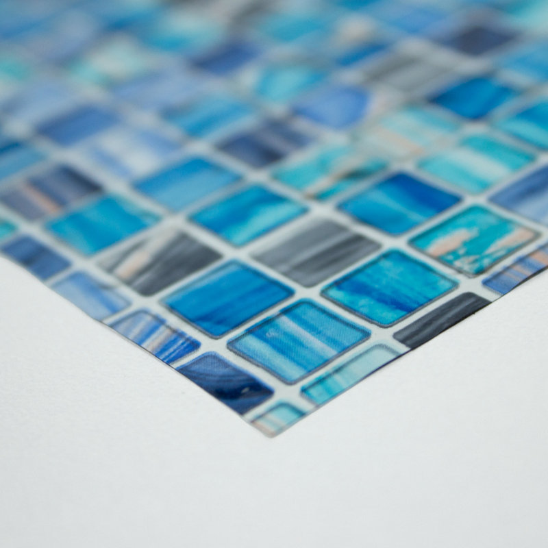 Blue Mosaic Frosted Privacy Window Film, 24-in x 74-in