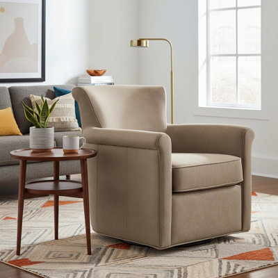 Fauteuil d'appoint pivotant en similicuir Westly