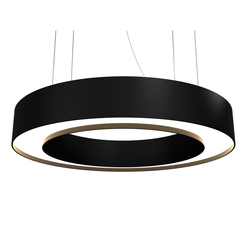 1 - Light LED Pendant, 5.27" H x 23.4" W x 23.4" D, Imbuia