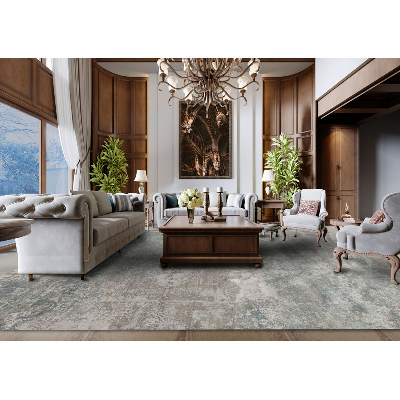 Avant Handmade Silk and Wool Floral and Abstract Area Rug