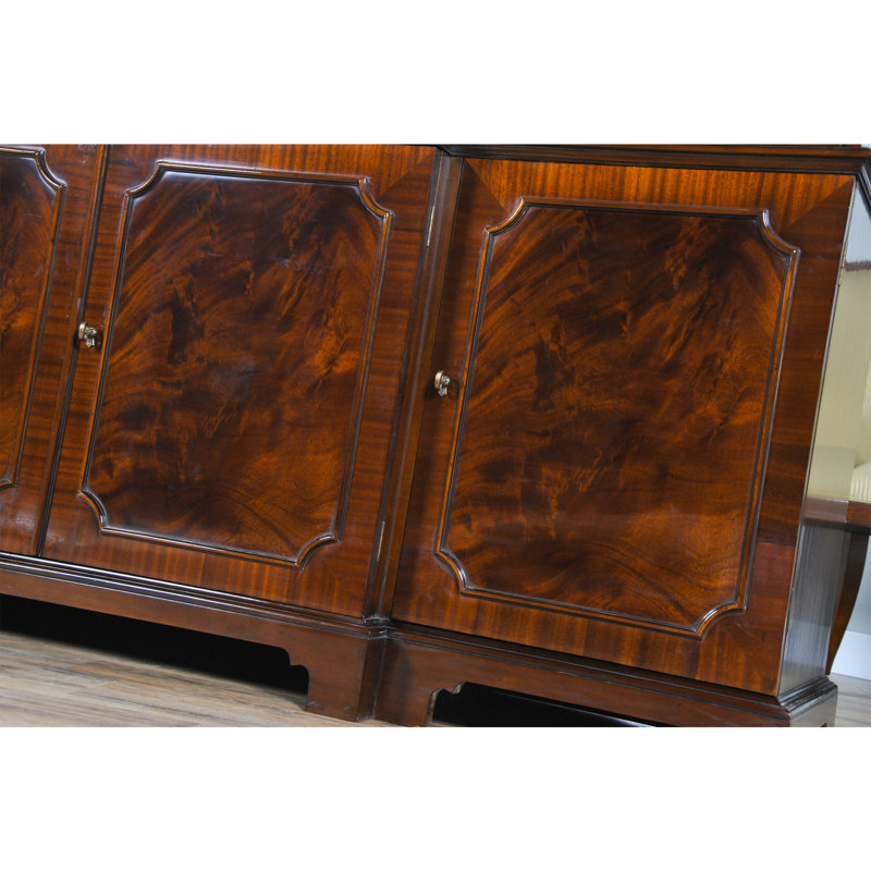 Mahogany and Brass Traditional Sideboard with Storage