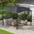 Soft Top Patio Gazebo Outdoor Canopy With Unique Geometric Design Roof, All-Weather Steel Frame