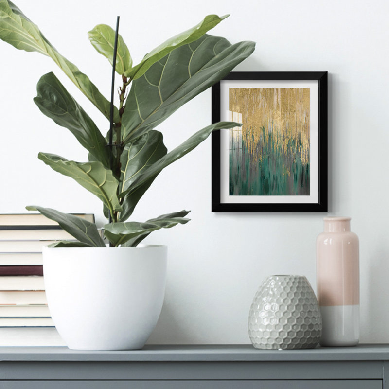 «Floating By I», reproduction encadrée, Papier avec cadre noir, Blanc