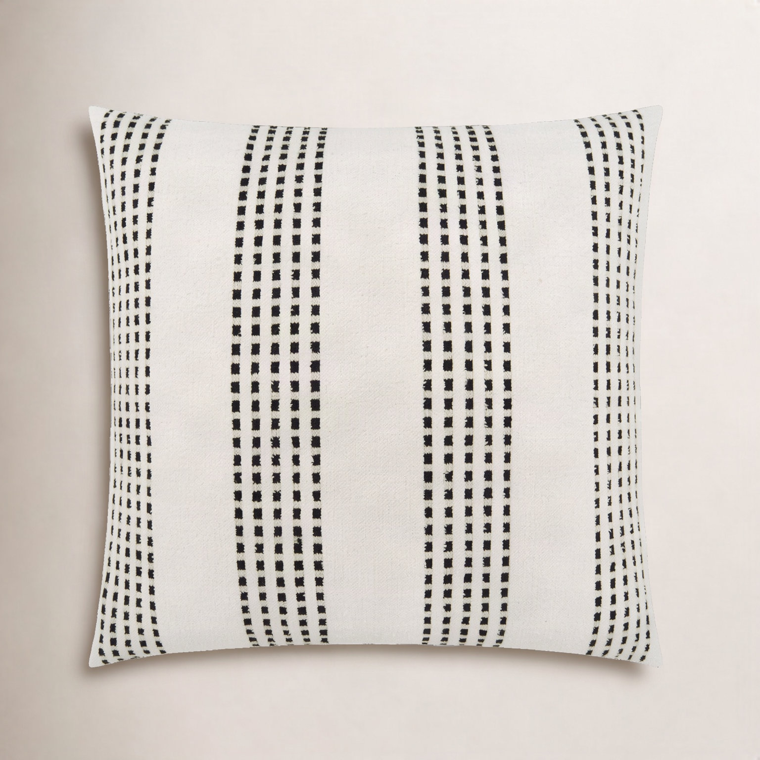 Gambora Striped Throw Pillow, 36"H x 36"W, Domino