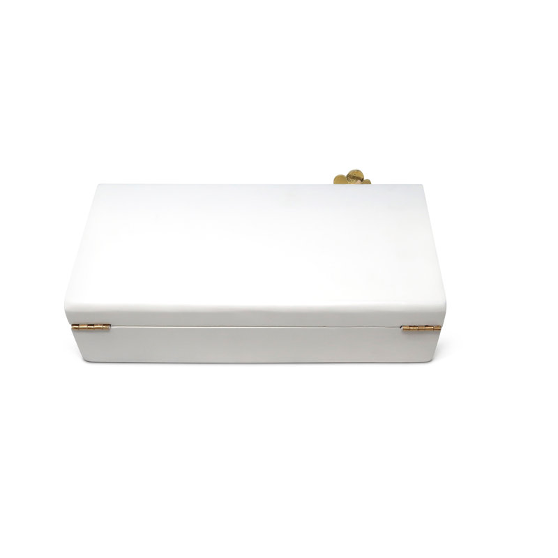 Boîte décorative en bois blanc Mercer41, H 3 po x l 12 po x P 6 po