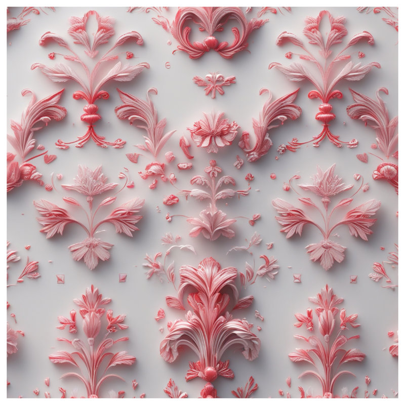 Housses de couette ornement floral rose, Grand lit