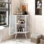 Armoire d'angle 21,64 "avec porte en verre trempé et rangement - Blanc pour salle de bain, chambre à coucher, salon, espace simple fonctionnel élégant