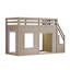 Lit mezzanine simple avec escalier de rangement et lumières DEL intégrées, gris antique-133690864