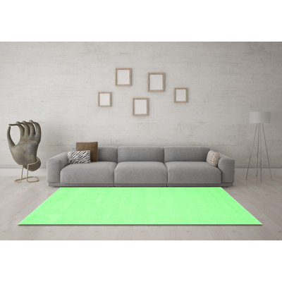 Tapis contemporains vert émeraude lavable à la machine 178