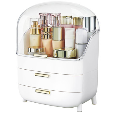 3-Tier Skincare Makeup Organizer With Drawers And Lid For Vanity And Bathroom Countertop, Large Cosmetic Storage Box Case For Dresser, With Non-Slip Base