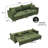 Aurora Corduroy Convertible Sofa Bed With 2 Pillows - Easy-Clean Fabric In Multiple Colors-2100742596
