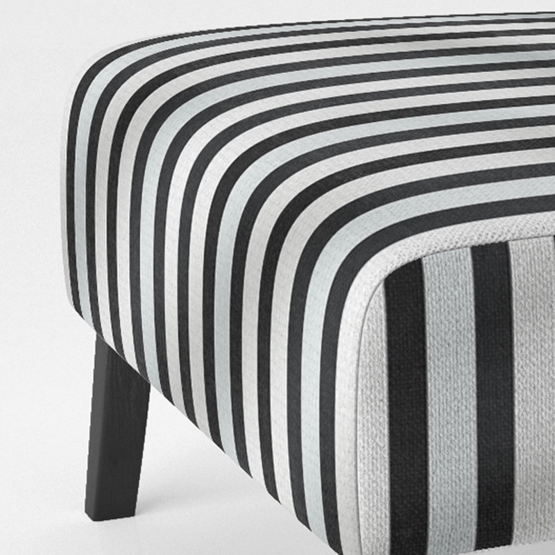 Fauteuil d'appoint moderne Harmony à rayures noires et blanches, recouvert de velours, noir