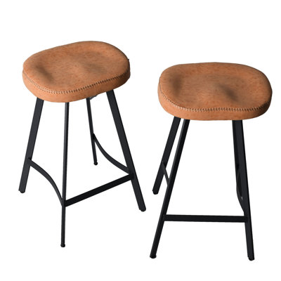 Chaise de salle à manger en cuir sans dossier