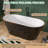 55" X 27" Acrylic Freestanding Soaking Bathtub With Drain in Matte Black-91855566