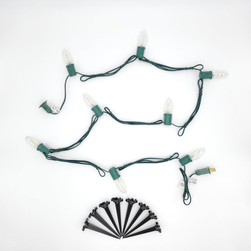 Electric Pathway Lights with 8 LED Bulbs, White