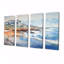 «White Beach Mansion Quiet Summer Waves - Art mural sur toile plage et océan 4 pièces-1210631416