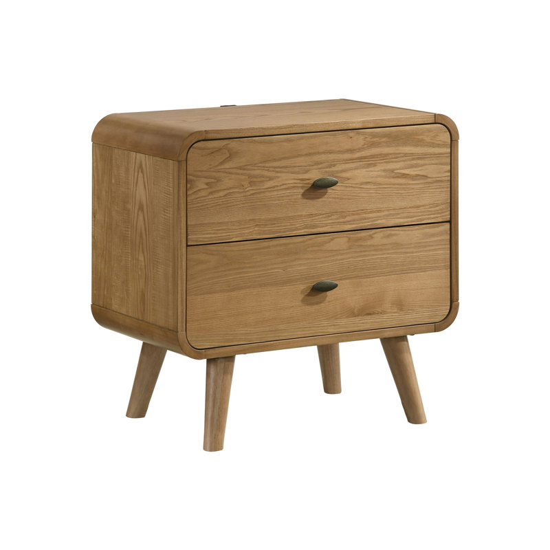 Table de chevet 2 tiroirs avec deux ports USB