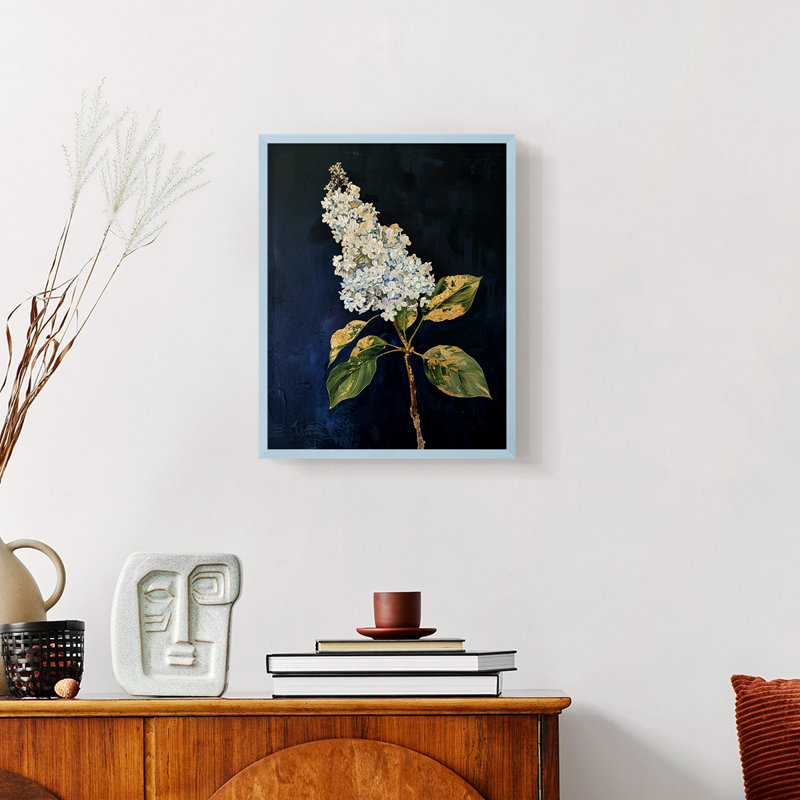 Série FLORAL CLXIV - reproduction encadrée de qualité supérieure - prête à être accrochée - aucun clou requis, Bleu