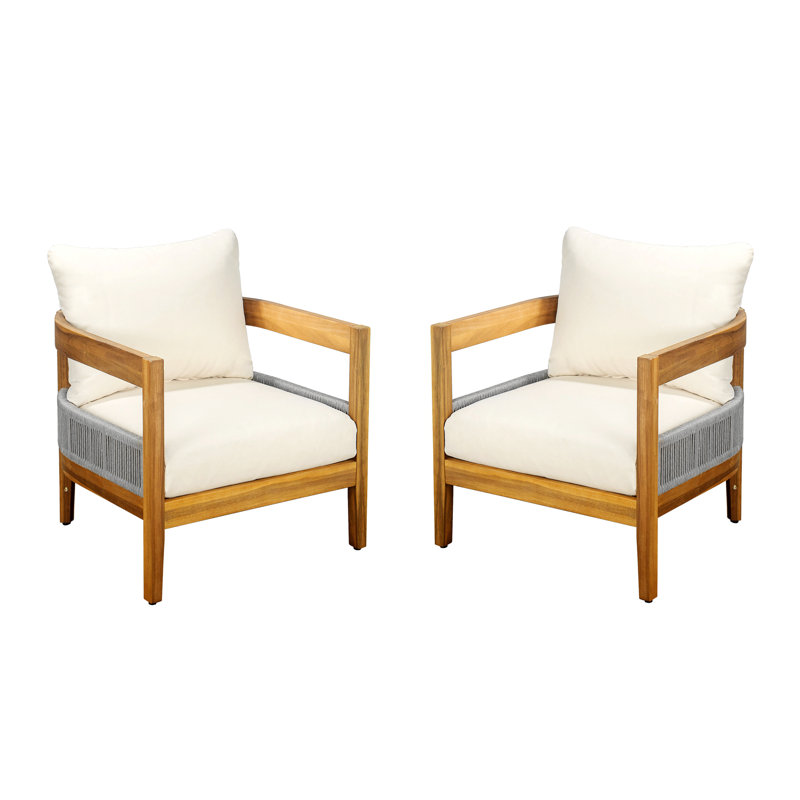 Chaises d'appoint en bois et corde Marciniak