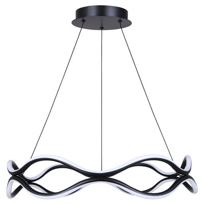 Lykeisha - Lustre fantaisie à DEL à intensité variable noir mat